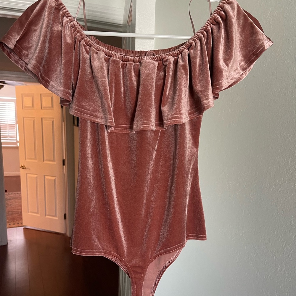 Desert Pink Velvet Bodysuit